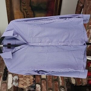 UNTUCKit Boundriotte Slim Fit Purple Checkered Button Down Shirt